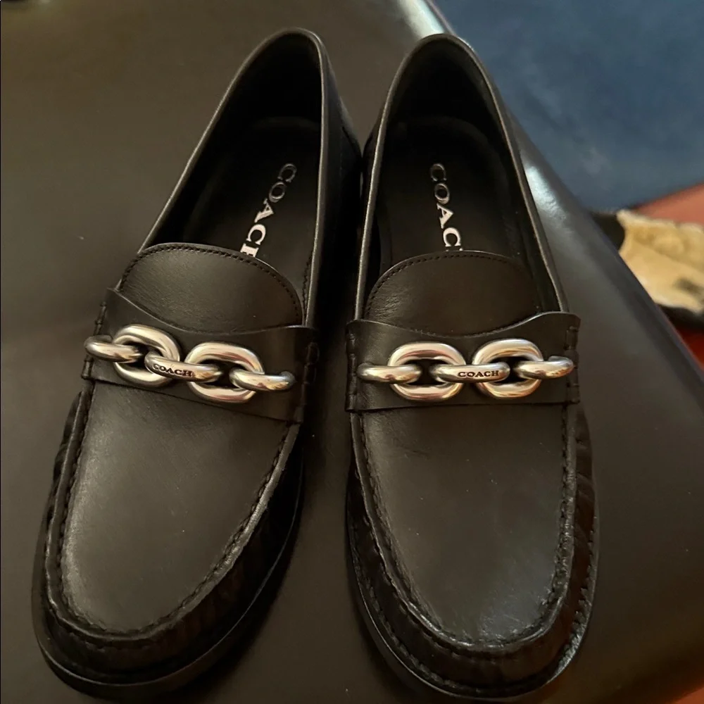 Coach Black Loafers with Silver Accent, Brand New, no Box, size 7 - Picture 6 of 6